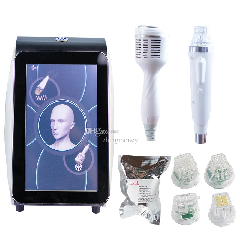 Skönhetsutrustning 2 i 1 RF Microneedling Machine Nano Micro Needle Fraktionerad RF Microneedling Facial Machine med kall hammare för hudens ansikts kroppslyft