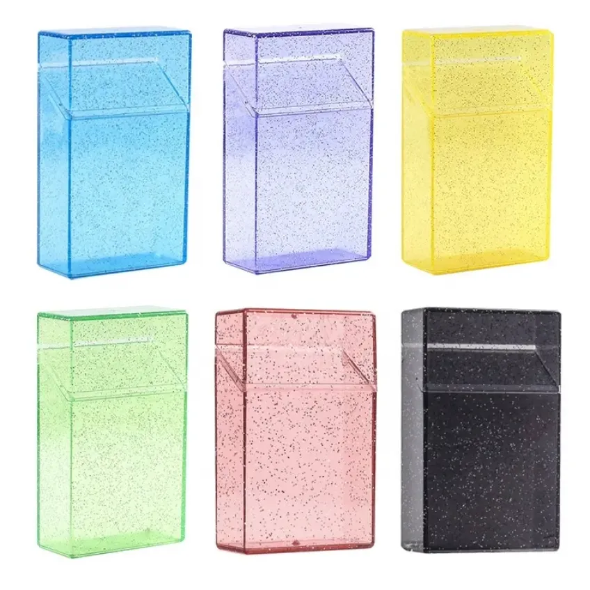 Flip Open Cigarette Case pour femmes Étuis à cigarettes en plastique pour hommes Multi Color Cigarette Holders Box Hold 24 Capacité Coloré en gros U0414