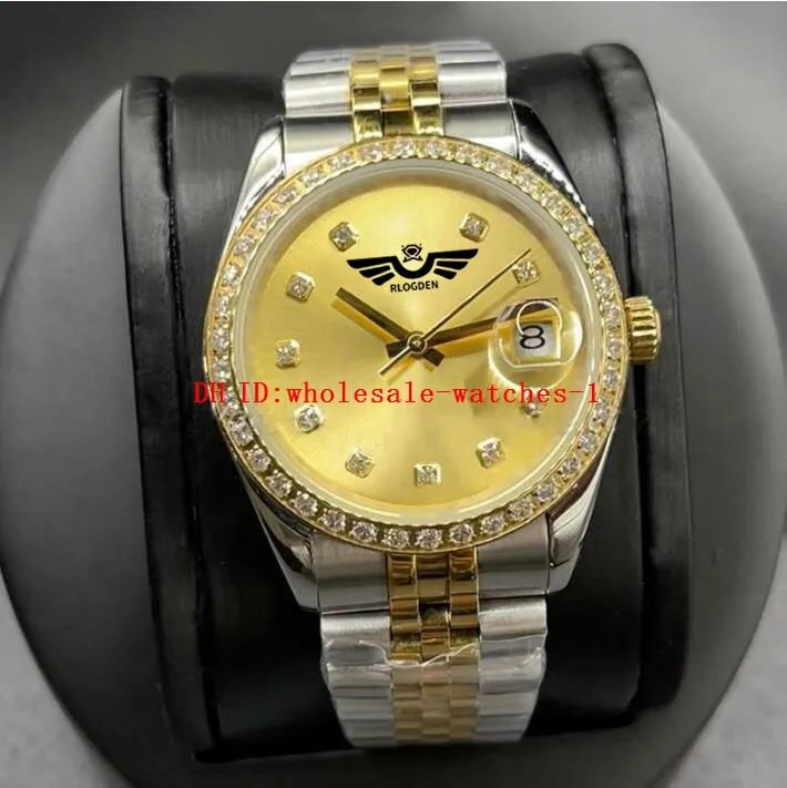 16 Relógios masculinos de estilo 41mm 36mm 278238 Dial dourado Relógio de movimento mecânico automático MENS MENHO DE DIAVIDADE DIAMENTO SOLENCIONELY STEENS Designer Relógios Two Tone Gold