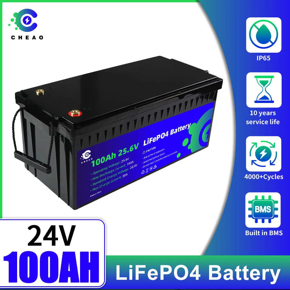 24 V 100AH ​​LifePo4 Baterie 4000+ Akumulatory głębokiego cyklu LifePo4 z BMS do trollingu Motor Fish Windower Power Camping na zewnątrz