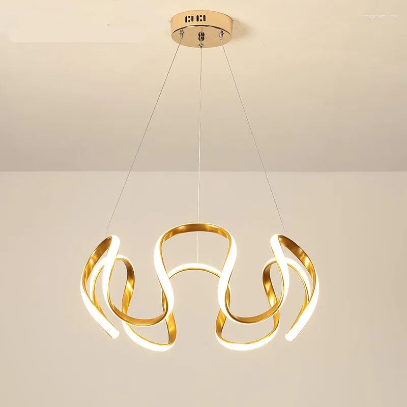 Chandeliers Modern Chandelier Lighting For Dining Bedroom Living Room Study Gray&Golden&Coffee Frame Home LED Ceiling Lamp