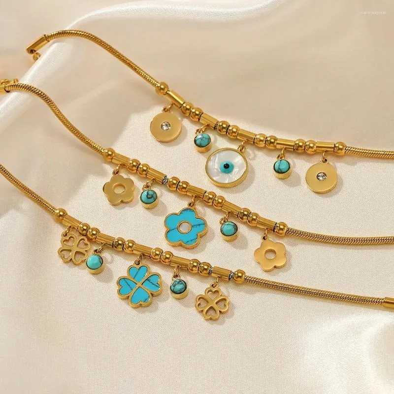 Link pulseiras de aço inoxidável moda personalidade flor pulseira redonda 18k banhado a ouro feminino vendas diretas da fábrica