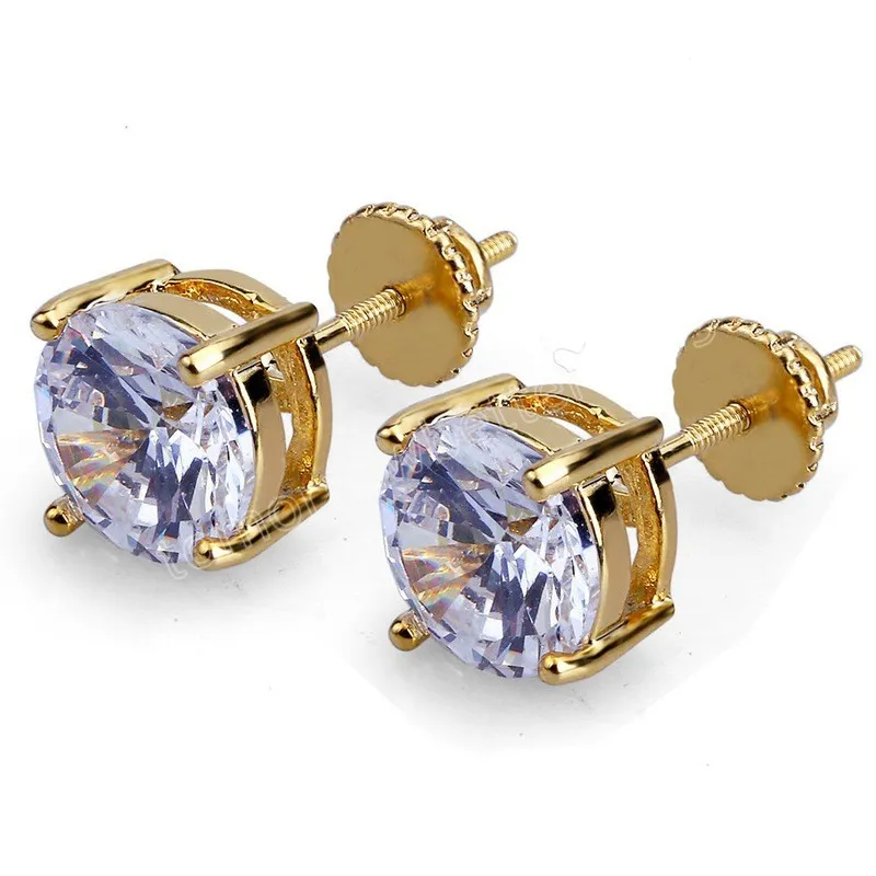 Mens Hip Hop Gold Diamante Stud Earrings High Quality Simulated Diamonds In Gold And Silver From Goodluck92081 5.53 DHgate.Com