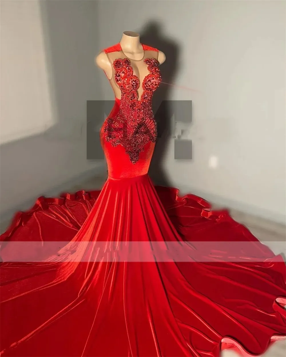Red Beaded Mermaid Prom Dress | Crystal Mermaid Prom... From ...