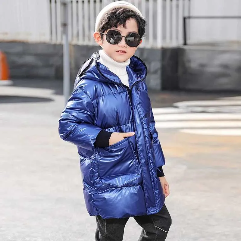 Chaqueta de invierno para niños de marca con gafas en capucha