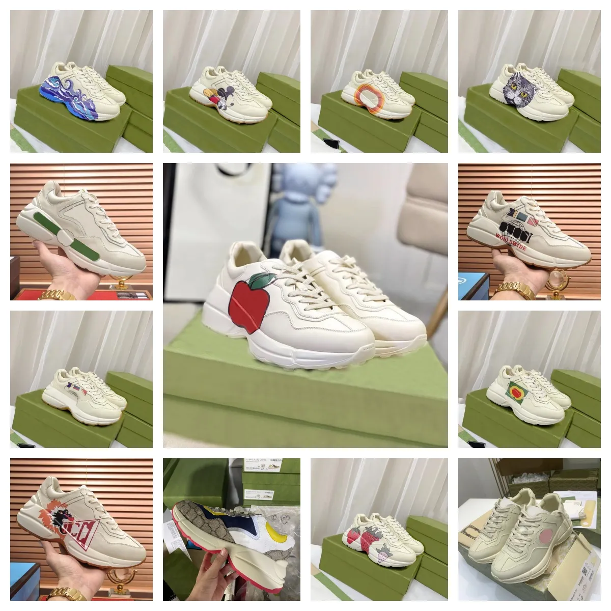 baskets Puff New Designer Chaussures Femmes Walking Sports Chaussures Fashion Chaussures décontractées Chaussures de sport beige Sports rétro Patroas de dessin animé Box pour femmes