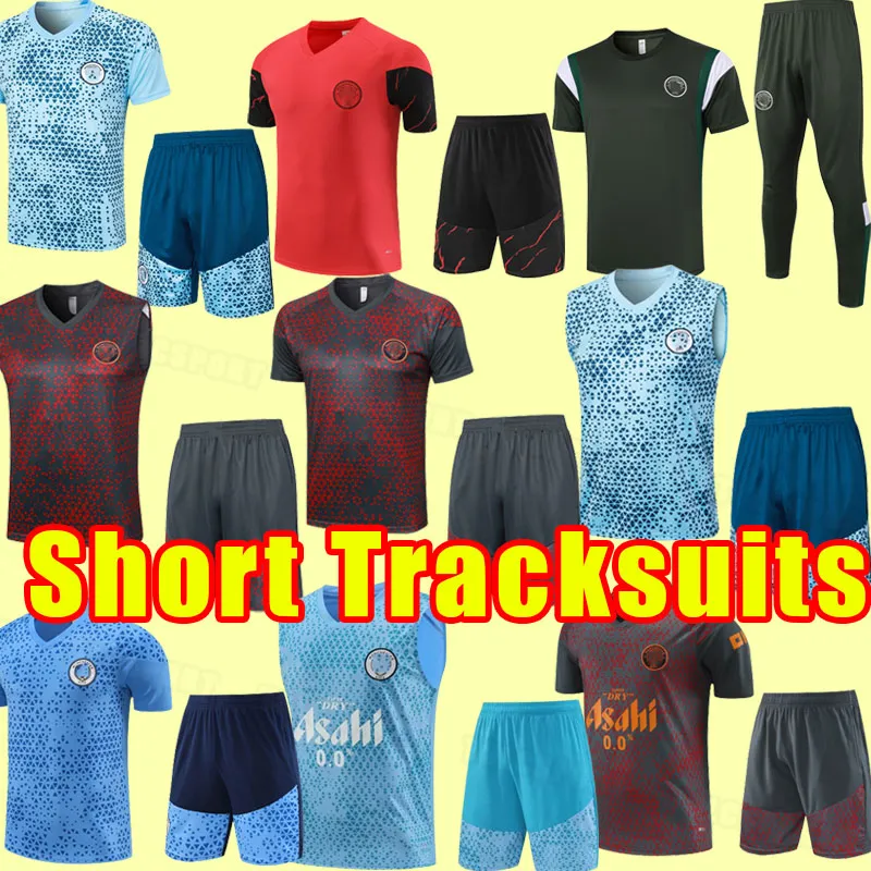 Väst 23/24 Haaland Soccer Tracksuits Grealish Sterling Mans Cities Mahrez de Bruyne Foden Mendy Bernardo Phillips Rodrigo 2023 Training Suit Polo Shorts S-2XL