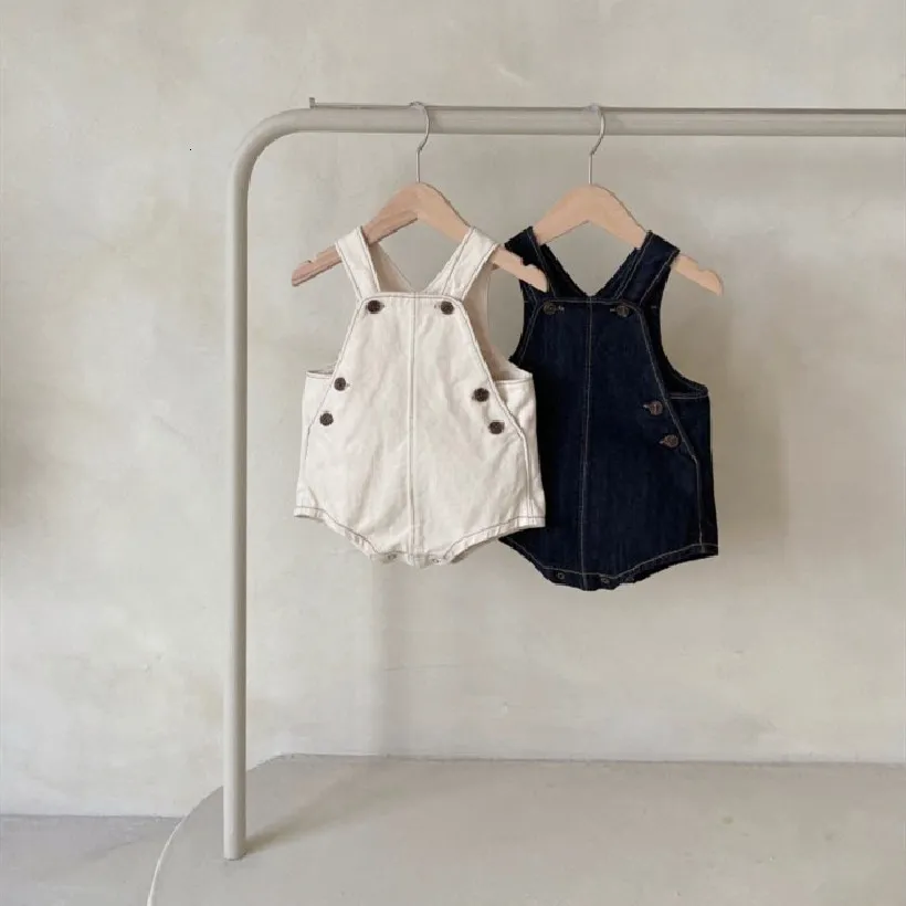 Överaller baby pojkar romper jumpsuit övergripande födda flickor pojkar byxor denim spädbarn baby suspender byxor småbarn kläder för pojkar lös 230414