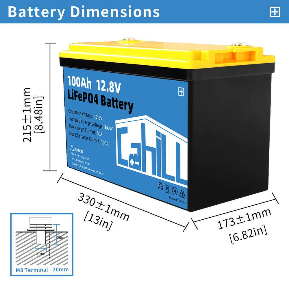 Batterie pour Système photovoltaïque Bateau Camping LiFePO4 80Ah