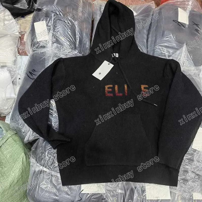 Erkek Sweaters Tasarımcısı 22SS Erkek Kadın Tasarımcılar Kapşonlu Lüks Erkekler Kadın Sequin Mektup Erkek Paris Street Uzun Kollu Green Gri Beyaz S-XL JJVO