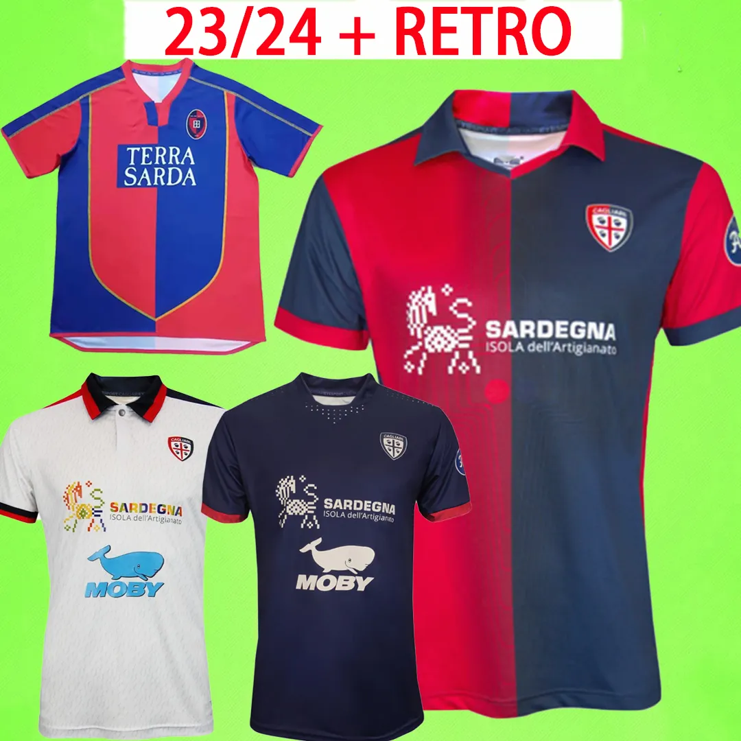 23/24 Maillots de football Cagliari à domicile blanc rouge 2023 2024 NANDEZ MAKOUMBOU ZAPPA LUVUMBO LAPADULA DEIOLA VIOLA 03 04 Maillot de football T RETRO 2003 2004 Maglia da calcio