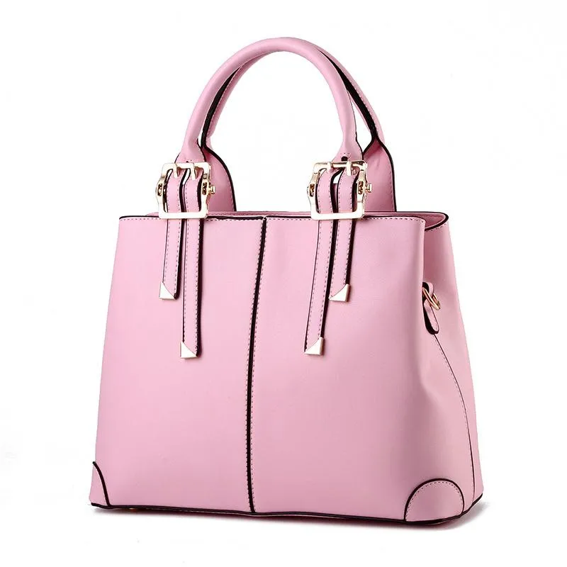 HBP Women Handbag Purse Pu Leather Totes Bag axelväska Lady Simple Style Handväskor Purtes Pink Color 1087