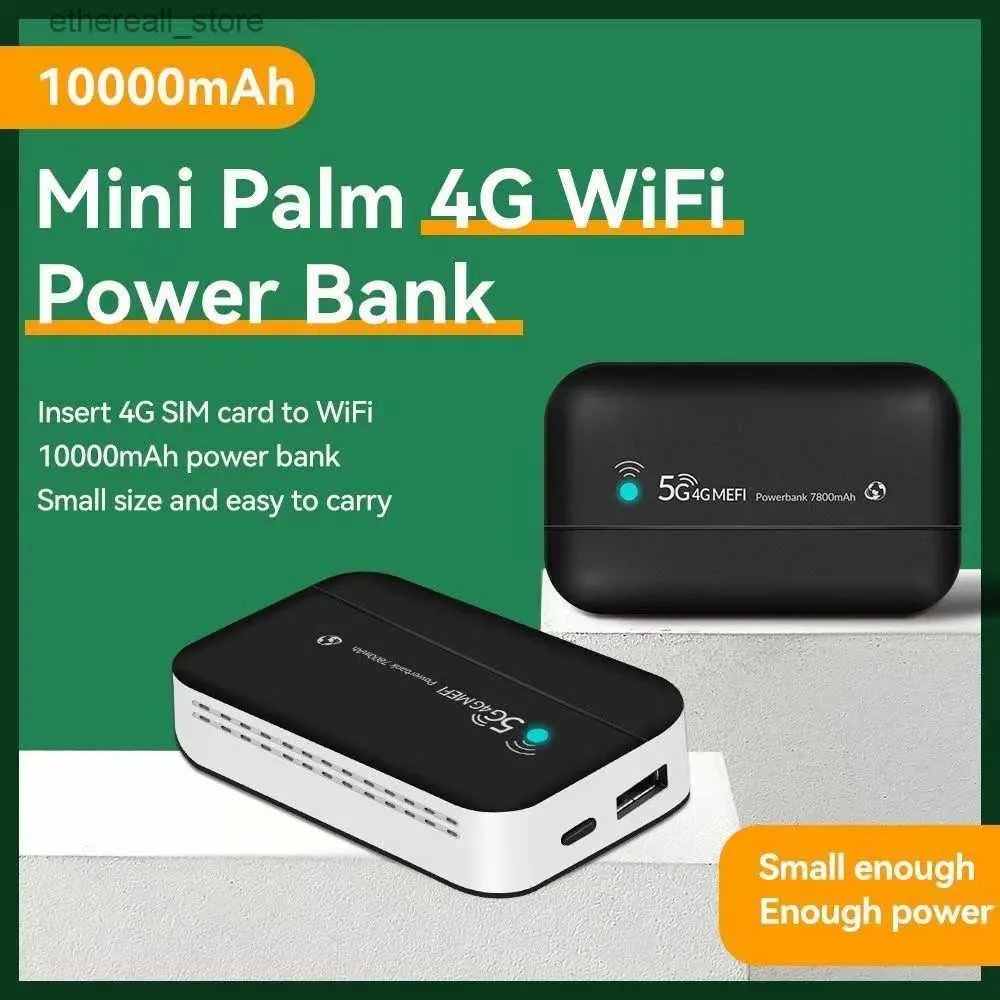 Yönlendiriciler 4G LTE Mobil Yönlendirici Type-C USB Hotspot Taşınabilir Güç Bankası Cep Wifi ile 10000mAH PW100 Kablosuz MIFI Q231114