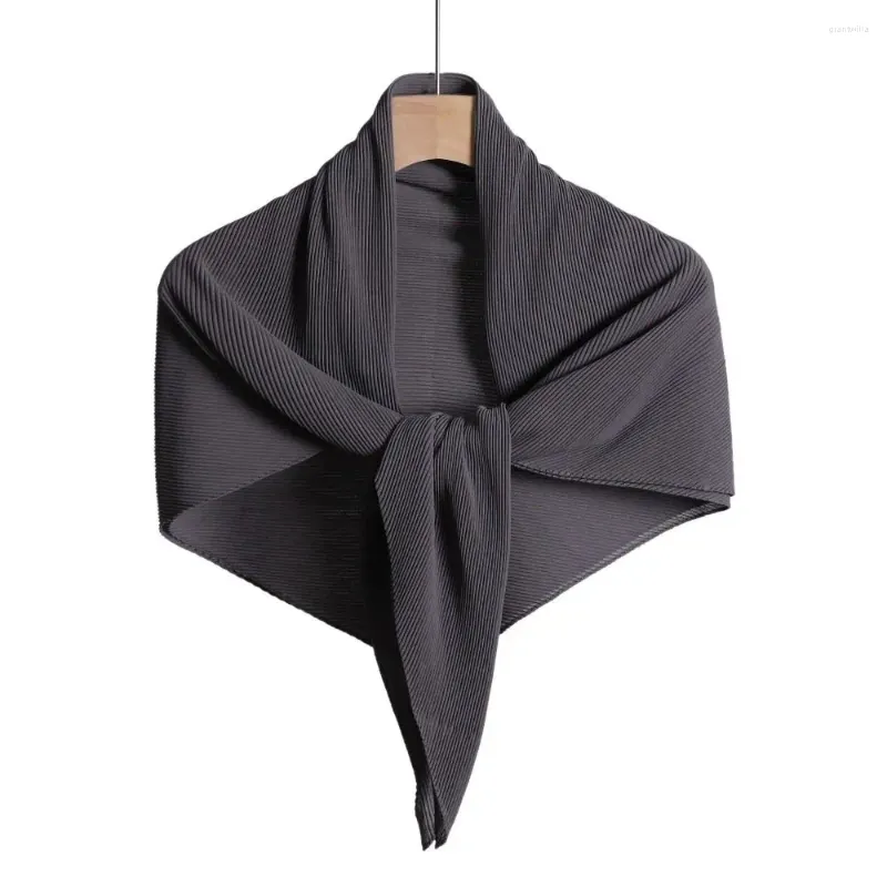 Scarves Plain Elastic Wrinkle Square Pleated Instant Scarf High Quality Shawls And Wraps Bubble Chiffon Stole Muslim Hijab 100 100Cm