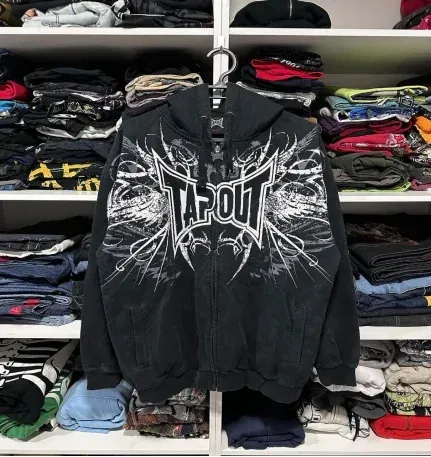 Heren Vesten Retro grunge rock grote letters gedrukt straat rits hoodie Harajuku Y2K punk losse casual sport mannen en vrouwen paar top 231114