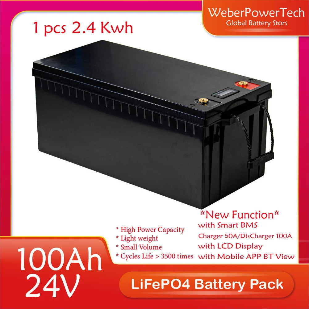 Waterproof 24V 100Ah LiFePo4 Utl Battery 200ah Price Cell With Built In