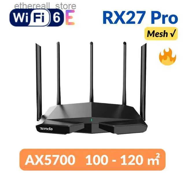 Routers Tenda WiFi6 Router AX5700 RX27 Tri Band Gigabit Wi Fi 6E Mesh ...
