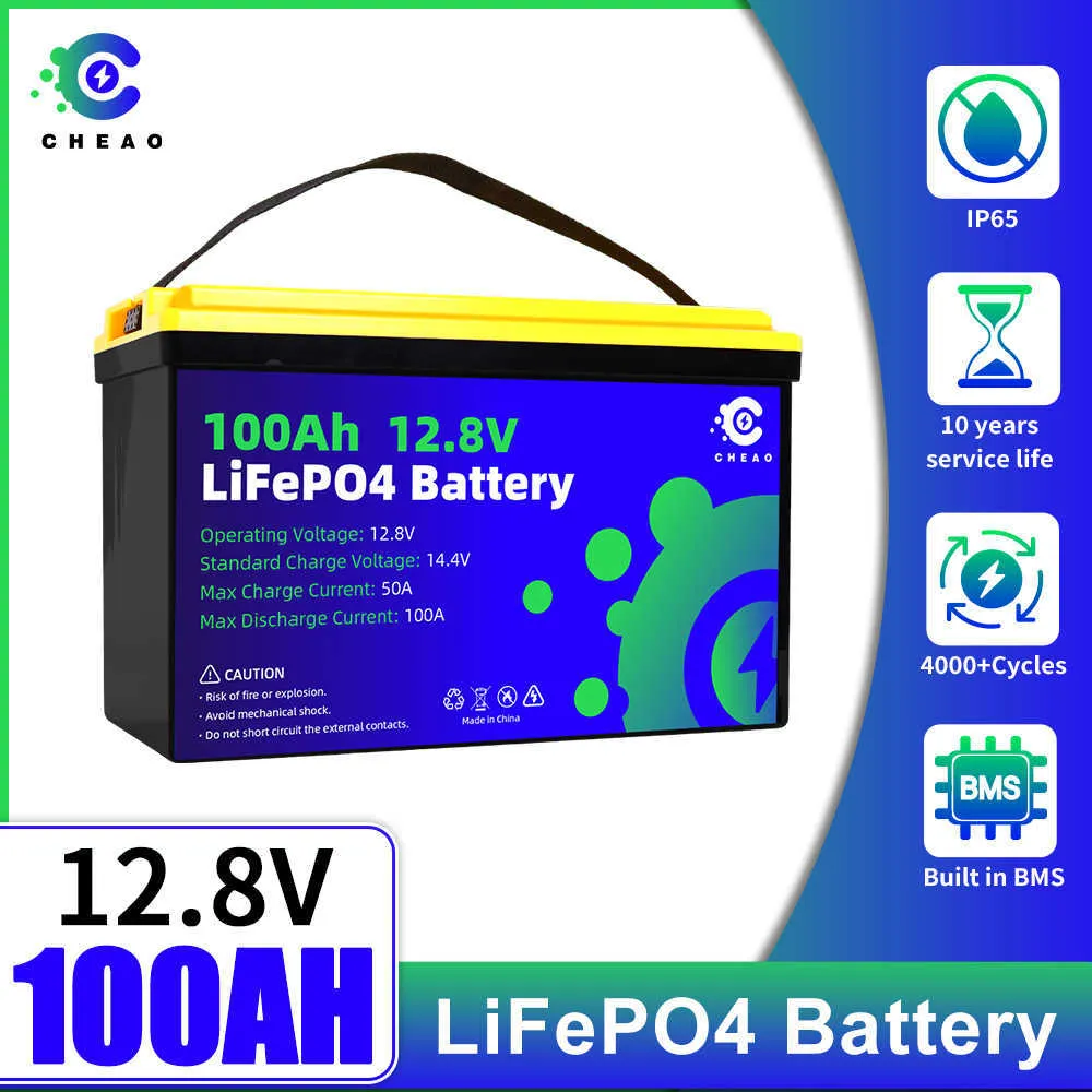 Batterie 12V 24V 100Ah 200Ah Lifepo4 intégrée BMS 4000+ Cycles 2560Wh puissance de sortie parfaite pour RV Golf Cart Camping hors réseau