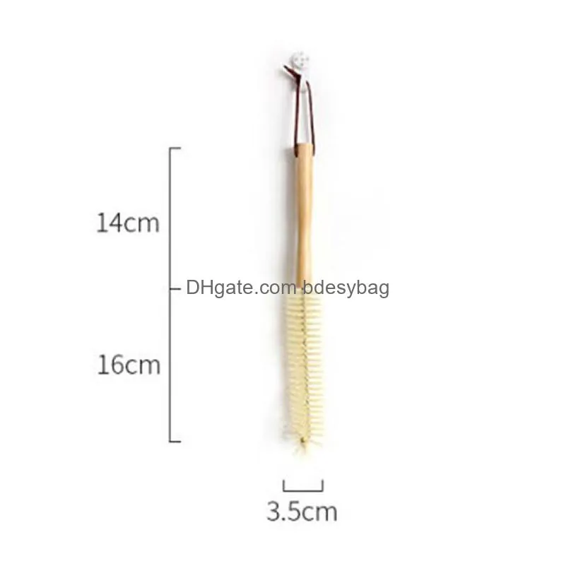 Rengöringsborstar japansk stil trämångt handtag bok kopp borstflaska kök levererar hushållsverktyg lx3006 droppleverans hem dhg4t