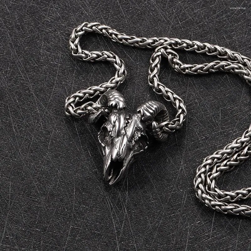Colliers pendants Collier de chèvre Satan Vintage Hending Men Chain Street Hop Hop Style Skull Bijoux Goth Goth