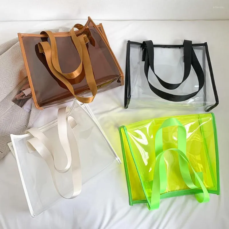 Bolsas de joalheria bolsas transparentes para tocam bolsas de grande capacidade PVC Bolsas transparentes de moda casual portátil requintado para férias de fim de semana