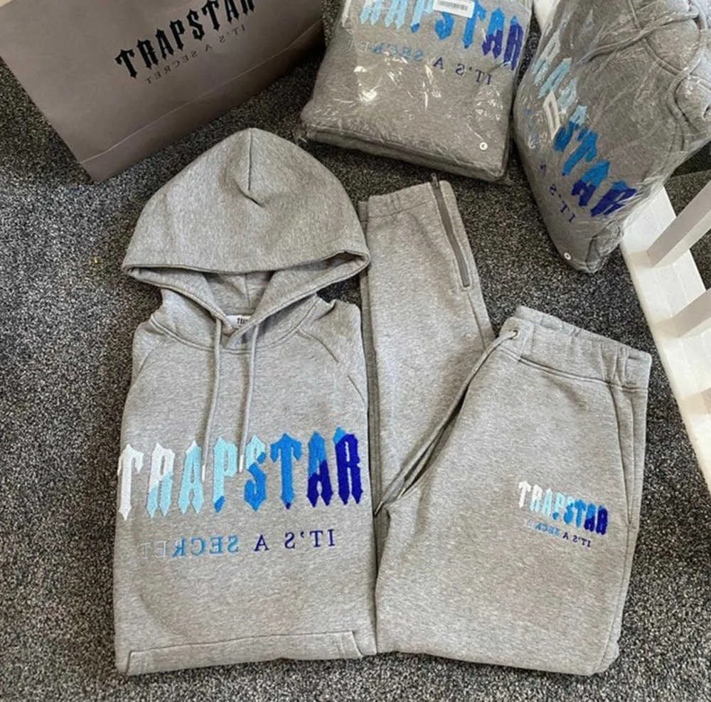 Trapsuits voor heren Trapstar Hoodie Sweatshirt Set Men Handdoek Borduurwerk Winter Fleece Hoodied Sweatshirts Tracksuit klassiek ontwerp 66ess