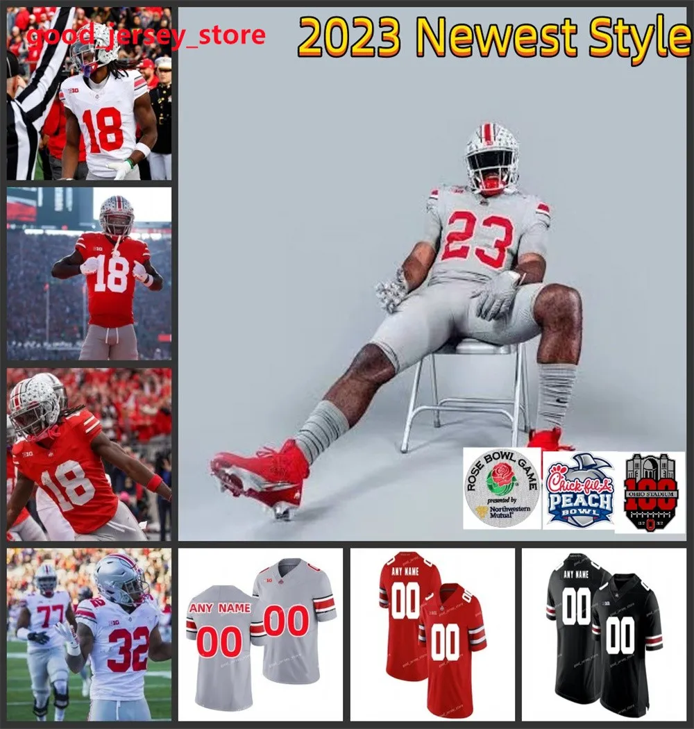 Camisa de futebol Ohio State Buckeyes Victor Cutler Jr. Julian Goines-Jackson Joshua Padilla Austin Siereveld Josh Simmons Camisa Miles Walker Caden Davis