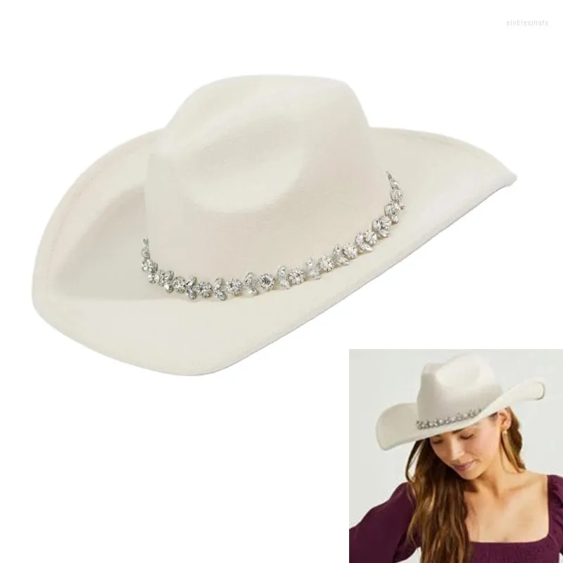 Berety Elegancki kapelusz kowbojski na wieczór panieński biały wieczór panieński