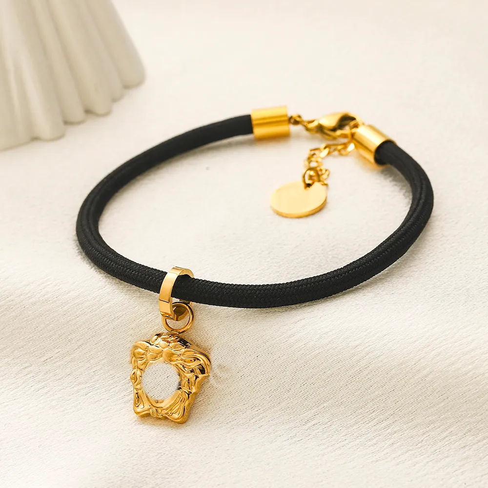 Leather cord medusa bracelet deals