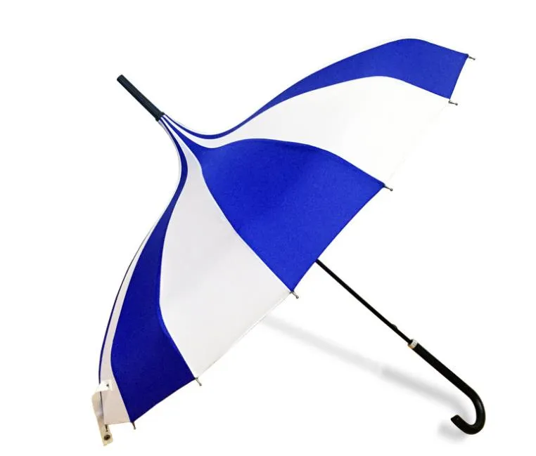 Creative Design Black And White Striped Golf Umbrella Long-Handled Straight Pagoda Umbrellas SN4505