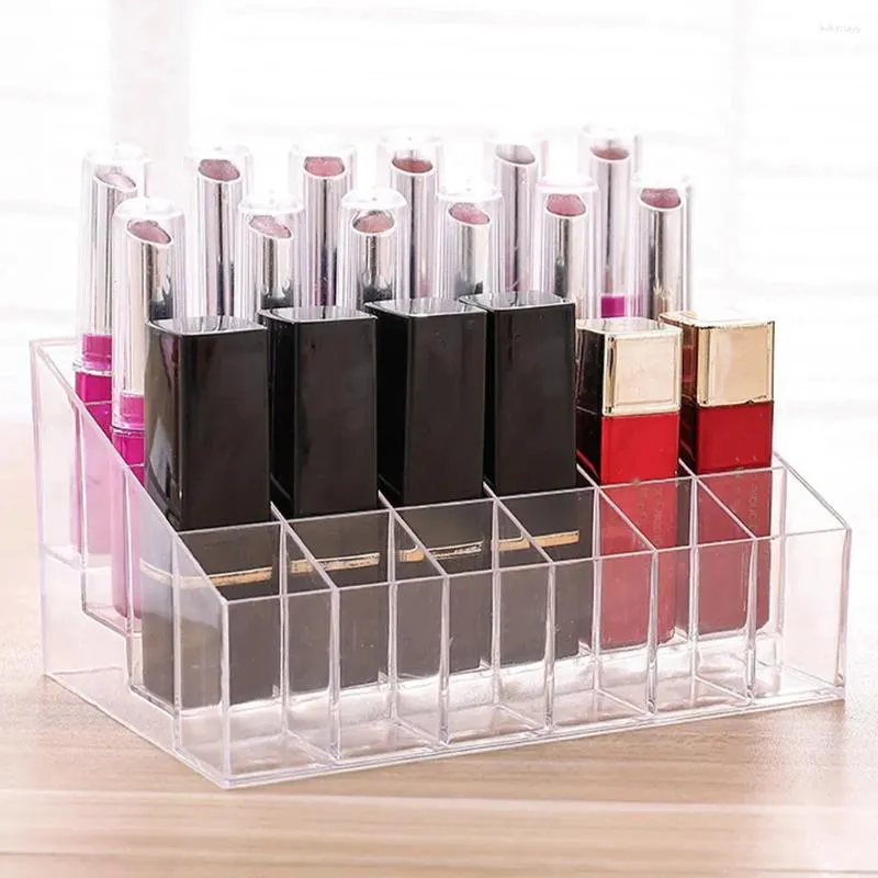 Storage Boxes 24 Trapezoid Clear Makeup Lipstick Stand Case Organizer