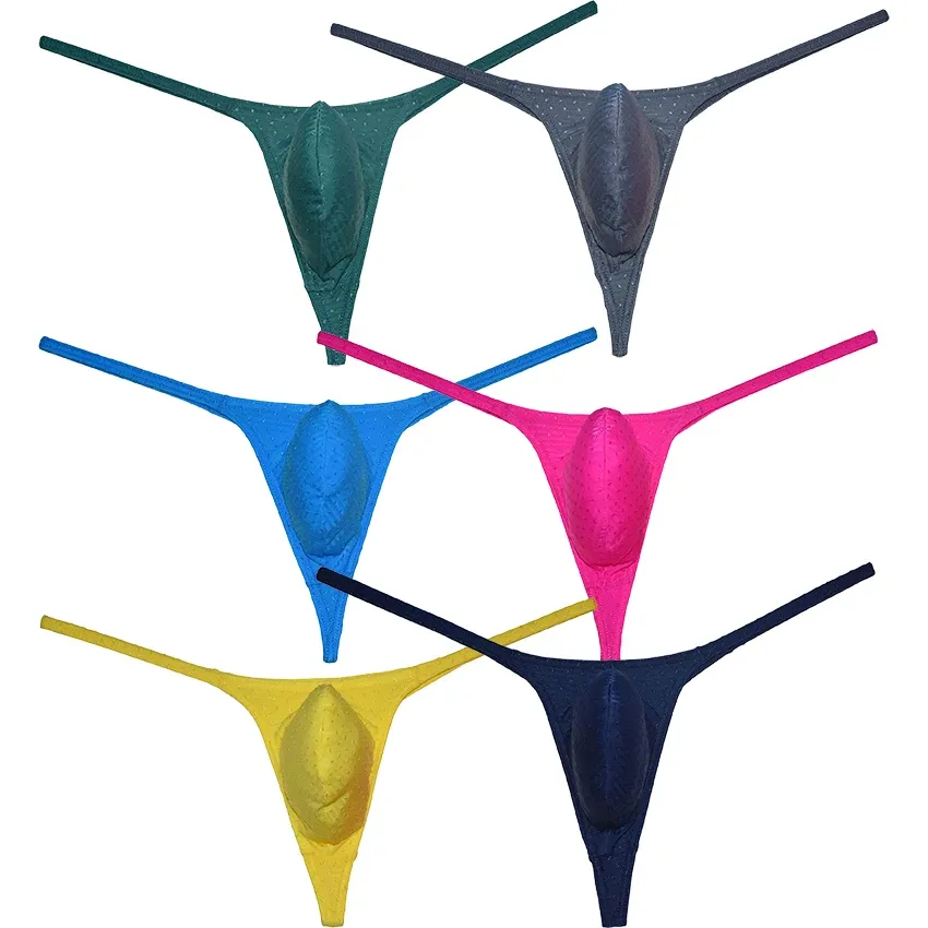 Men Shiny Dots Spandex Thong Bulge Pouch Thongs T-Back Swimwear Micro G-Strings Beach Underwear Posing Trunks Tangas
