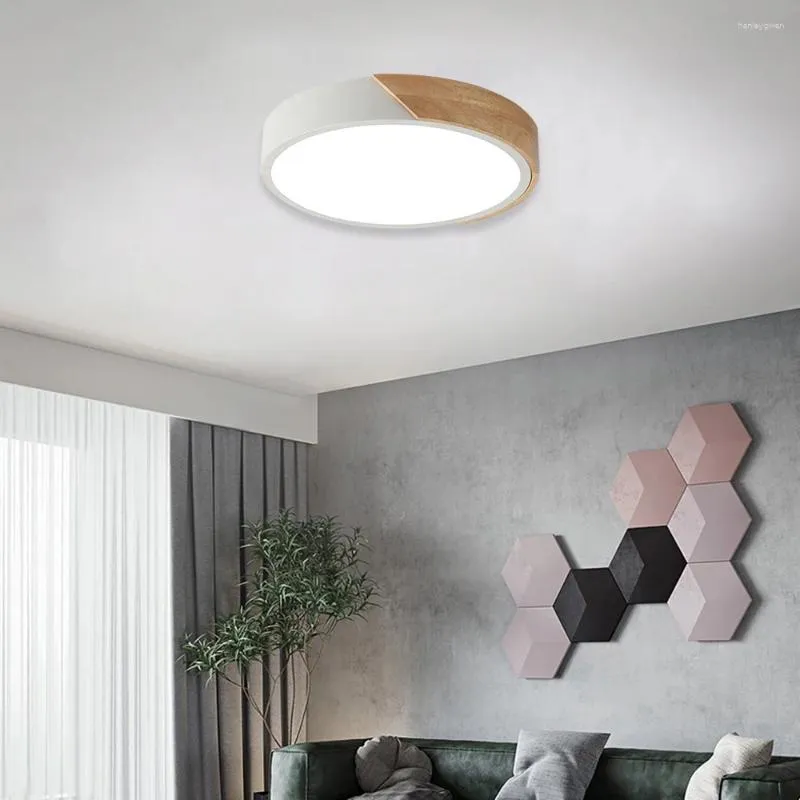 Plafonniers LED lumière grain de bois pour la décoration de la chambre lampe de chambre couloir balcon éclairage salon lustre