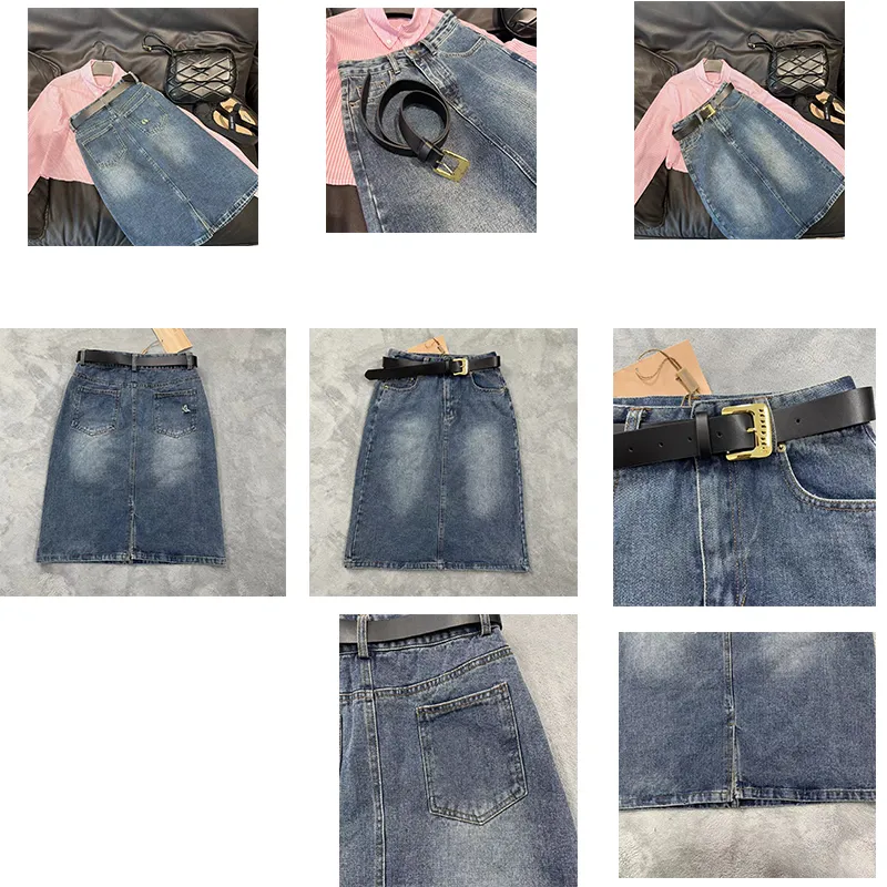 Jeans de créateurs Jupes Taille haute Pantalons pour femmes Shorts Legantes Styliste senior Street Style Casual Bleu Ciel Gris Clair Casual Jean Tissu en denim de coton biologique