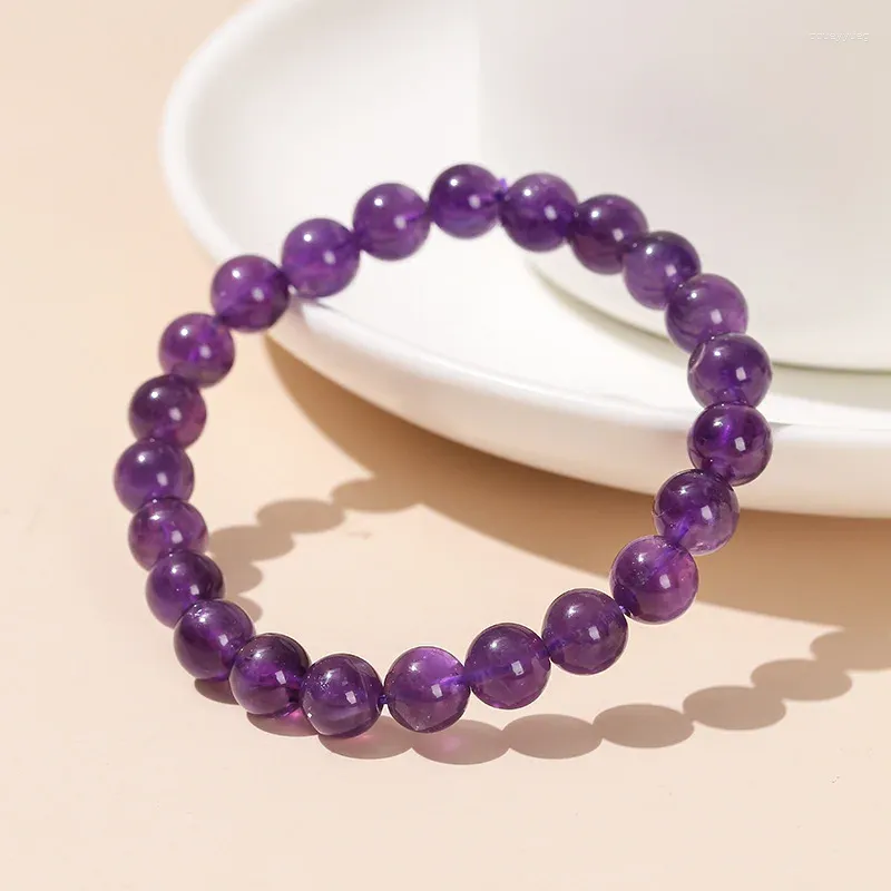 Strand Natural Charoite Beads Armband Amethyst Stone Crystal Women Fashion Jewelry Single Circle Top Rare Making Design Birthday Present