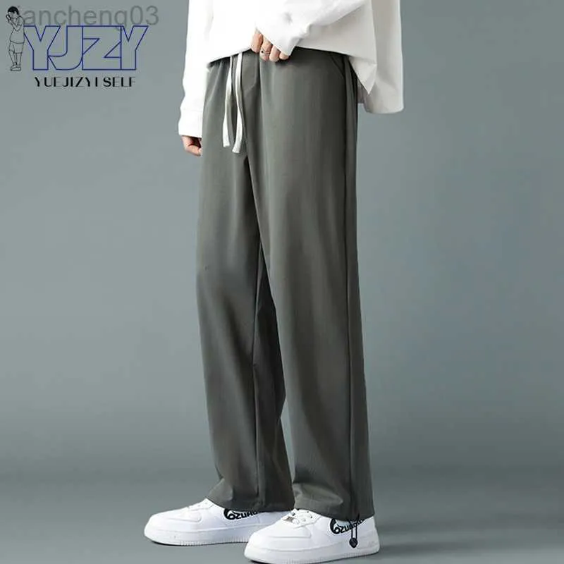 Męskie spodnie Summer Męskie Święto Jedwabne spodnie Nowe wygodne streetwear proste spodnie Y2k szerokie nogi garnitury Hip Hop Wild Spodni 2022 W0414
