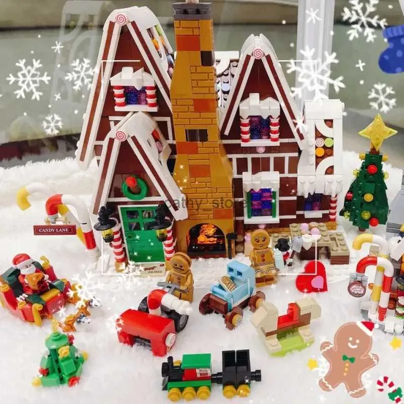 Winter Village Christmas Building Blocks Set Santas Gingerbread