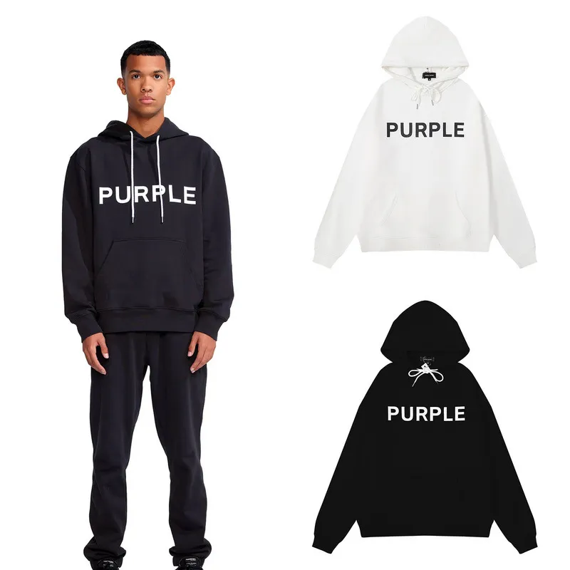 2023AW Felpe con cappuccio di marca viola High Street Streetwear Donna Uomo Felpe con cappuccio Lettera Adesivo Felpe con cappuccio multicolori