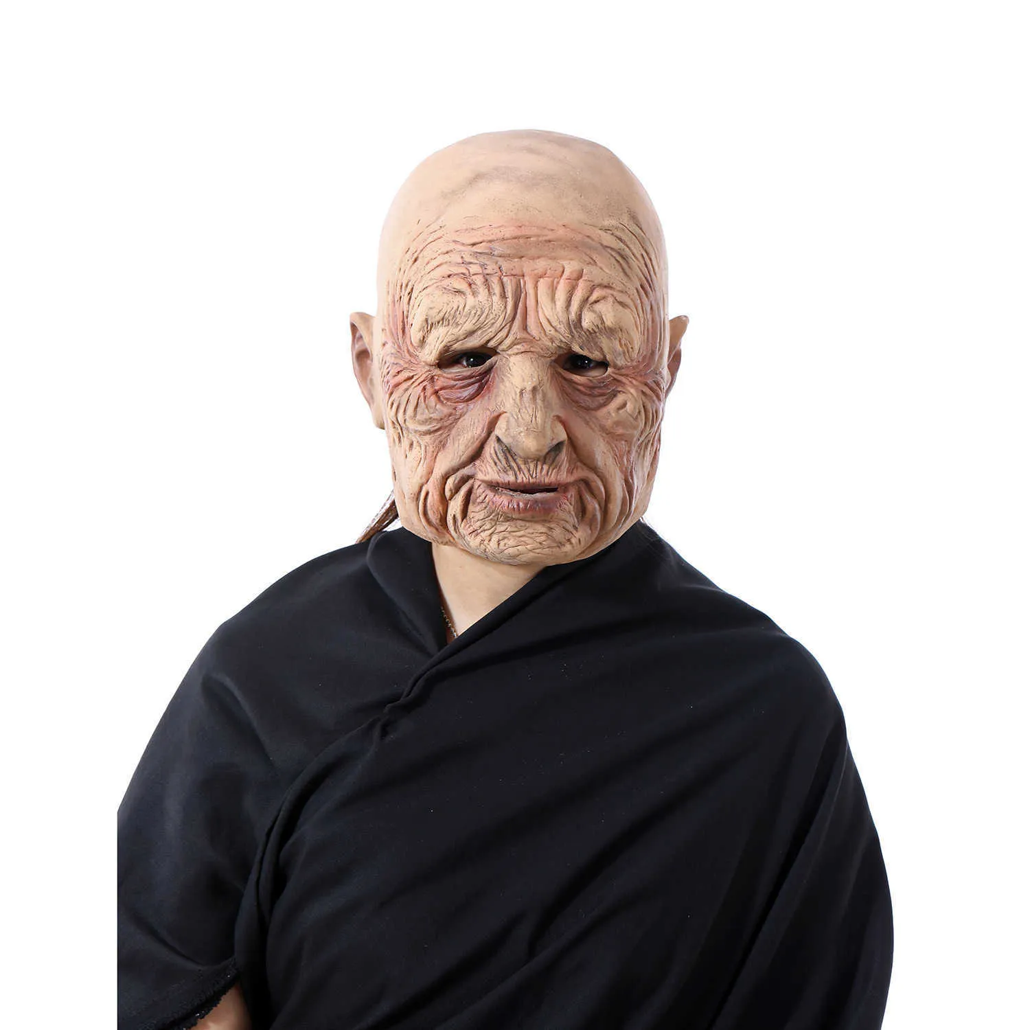 Masque Vieil Homme Halloween Latex - Réaliste, Réglable, Pour Fête Déguisée Et Cosplay