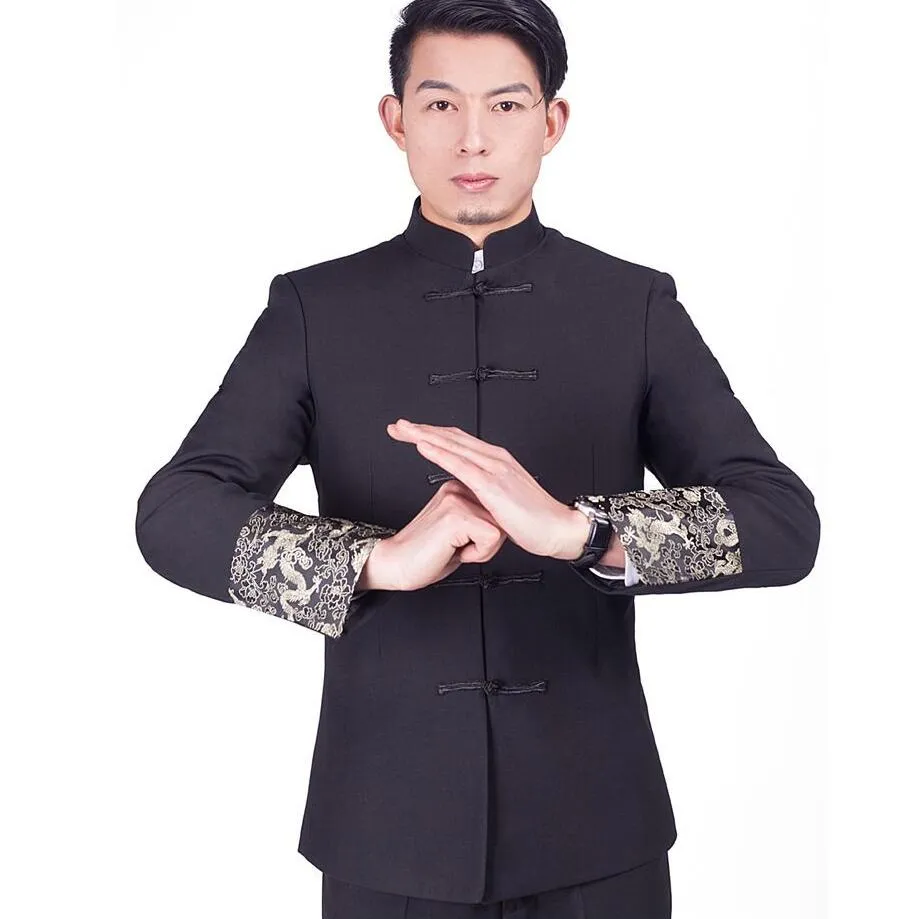 Abbigliamento etnico da uomo Abiti Tang Cappotto Pantaloni Colletto alla coreana Abito Zhongshan Cinese Gioventù Hanfu fibbia Matrimonio Spettacolo Indumento