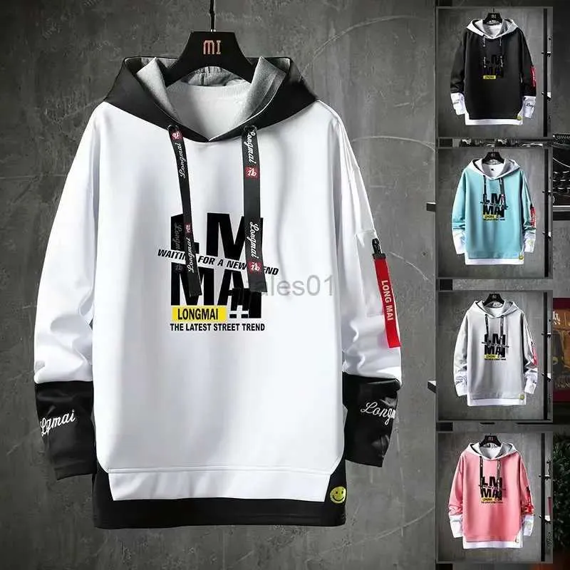 Herrtröjor tröjor vårens huvtröja harajuku mode japan streetwear hoodies män avslappnade män kläder prind länge ärm tröja män zln231114