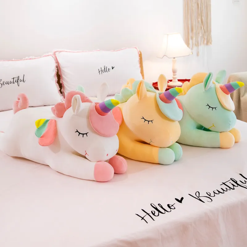 Peluche Cool Stuff Pink Pony Bambino farcito Huggy Wuggy Giocattolo Unicorno Peluche Arcobaleno Pony Bambola Big Pony Kid Cuscino di tiro Giocattolo Peluche Licorne