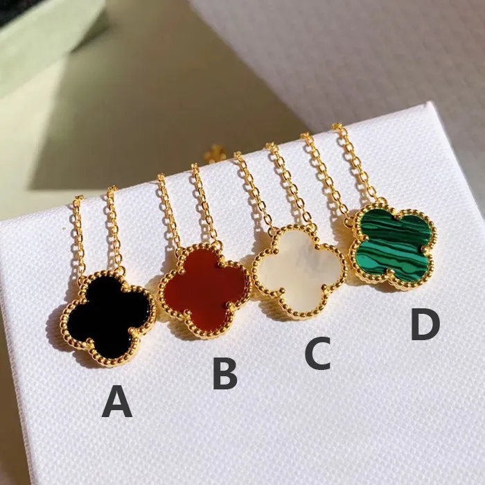 four leaf clover necklace Natural Shell Gemstone Gold Plated 18K designer for woman T0P Advanced Materials luxury classic style fashion anniversary gif Y0Z9