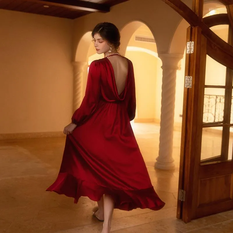 Bachelor Party Bachelorette Red Dress Burgundy Bridal Robe Luxury