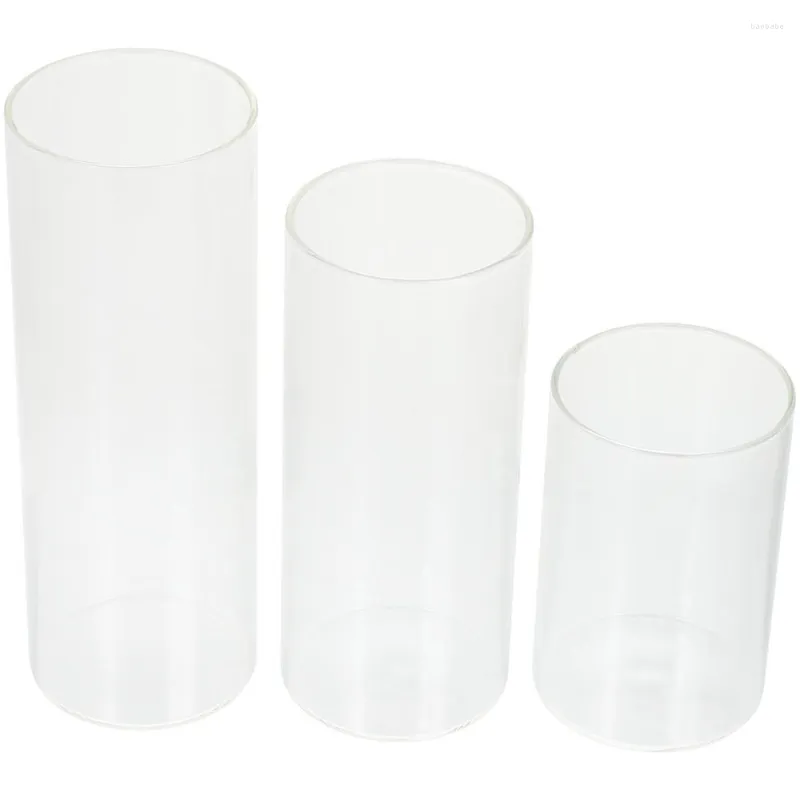 Candle Holders 3pcs Decorations Tealight Holder Glass Cup Desktop Ornament Tea Light Container