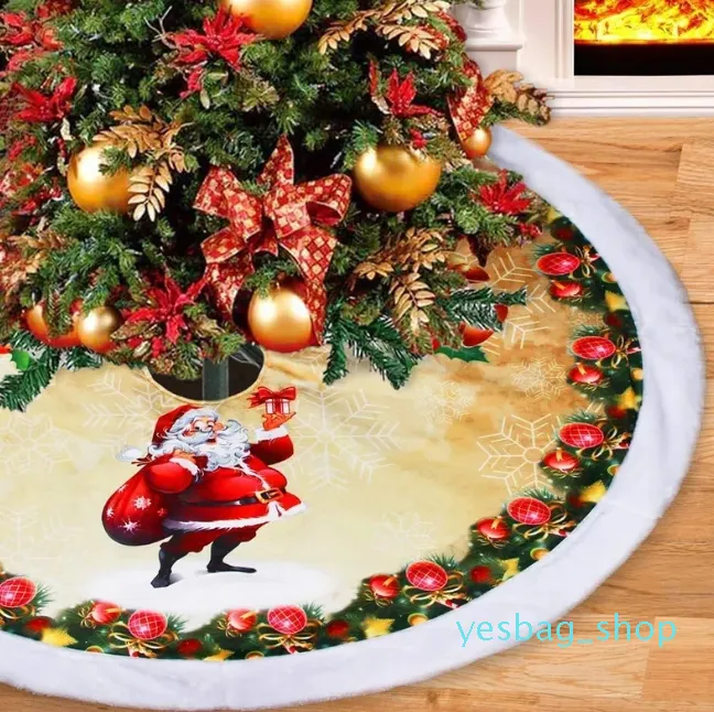 Christmas Tree Skirt Flannel Elderly Designer Tree Skirts Xmas Tree Bottom Decoration Trees Apron 98cm Home Christmas Decoration