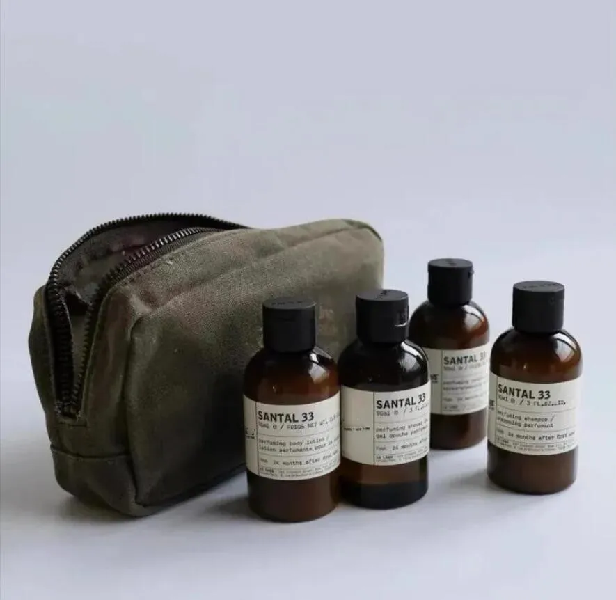 LE LABO Body Travel Set Santal 33 4x90ML Inc Fabrikanten van fijne parfumerie Shampoo Conditioner Douchegel Bodylotion