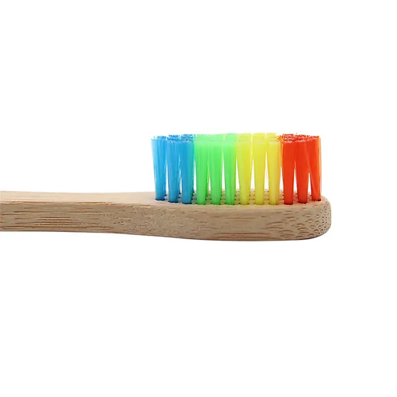 Eco-Friendly Bamboo Handle Rainbow Toothbrush Health Portable Soft Hair Oral Care Supplies Oral Cleaning Care Tools