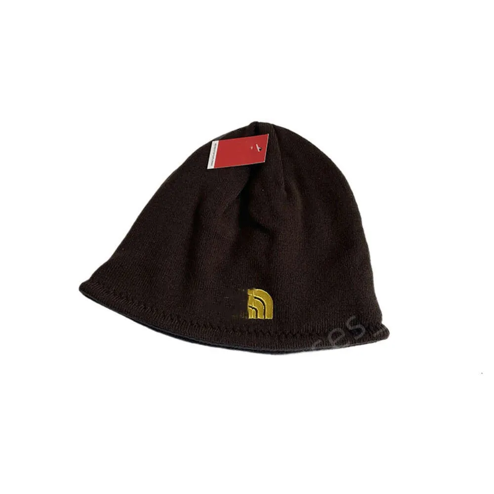 North Beanie Designer mit höchster Qualität Hut Herbst und Winter Erwachsener Buchstaben Sticker gestrickter Hut doppelseitig mit Wollhut Reiten Kaltschutz