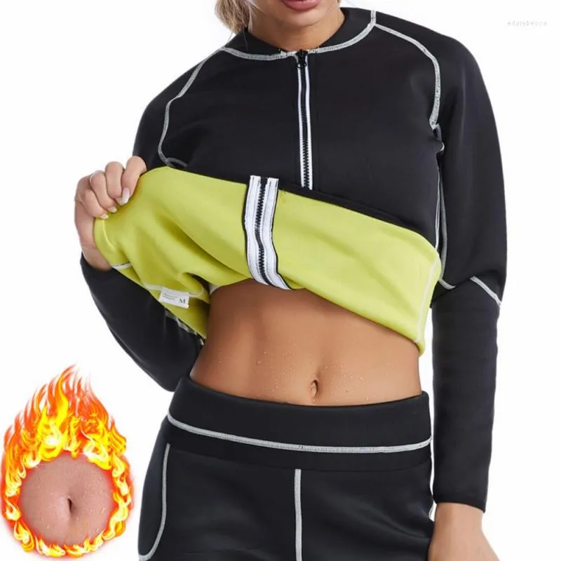 Mulheres Mulheres Mulheres Manga Lonja Neoprene Cintura Trimor Saiuna Terno do abdômen respirável Aumentar o espartilho de fitness queimando a queima de gordura